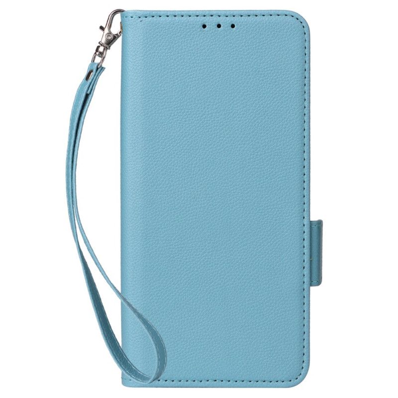 Læder Cover Sony Xperia 10 Vi Telefon Etui Litchi Texture Dobbeltspænde Og Rem