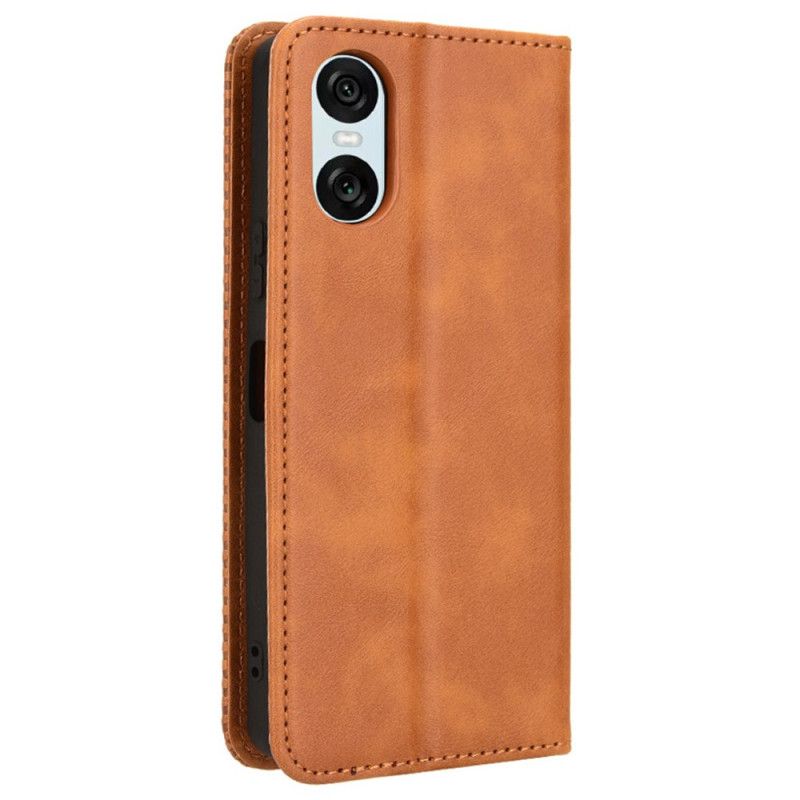 Læder Cover Sony Xperia 10 Vi Telefon Etui Vintage Stil