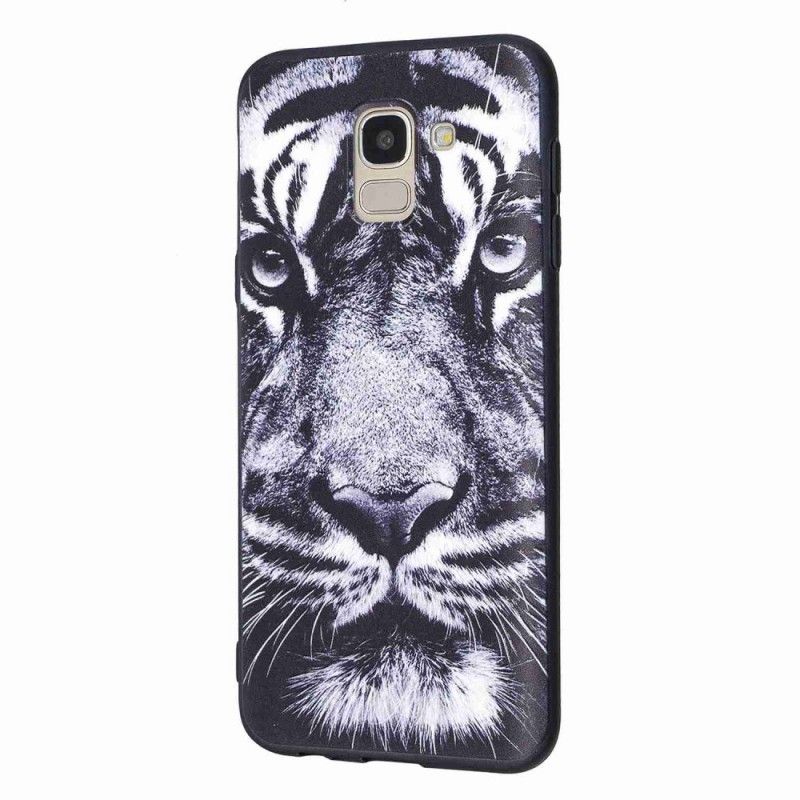 Cover for Samsung Galaxy J6 Sort Og Hvid Tiger