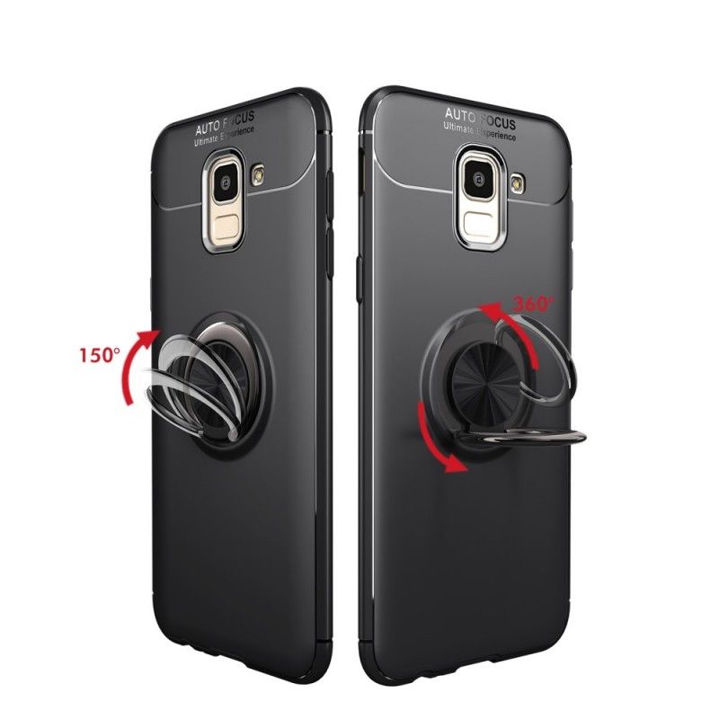 Cover for Samsung Galaxy J6 Sort Roterende Ring