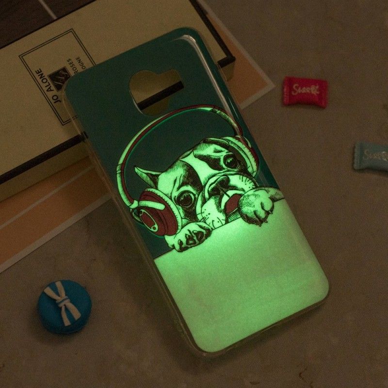 Cover Samsung Galaxy J6 Fluorescerende Hund