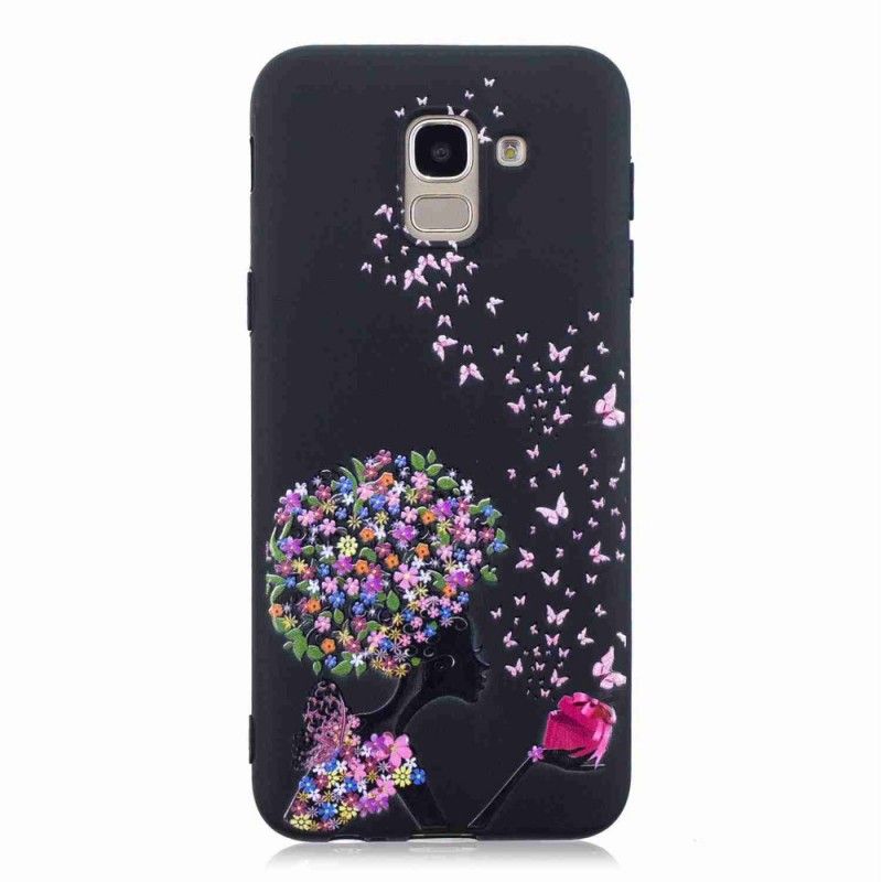 Cover Samsung Galaxy J6 Kvinde Med Et Blomstret Hoved Original