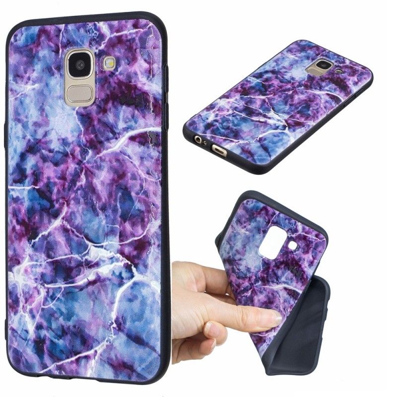 Cover Samsung Galaxy J6 Lilla Marmor Beskyttelse