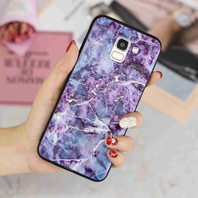 Cover Samsung Galaxy J6 Lilla Marmor Beskyttelse