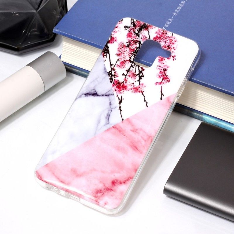 Cover Samsung Galaxy J6 Mobilcover Marmoreret Blomme