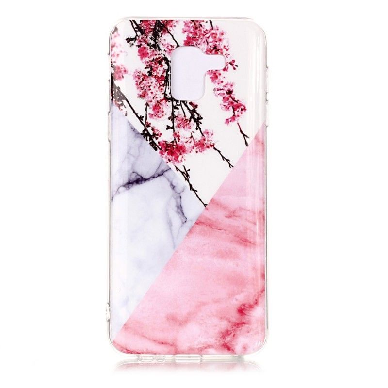 Cover Samsung Galaxy J6 Mobilcover Marmoreret Blomme