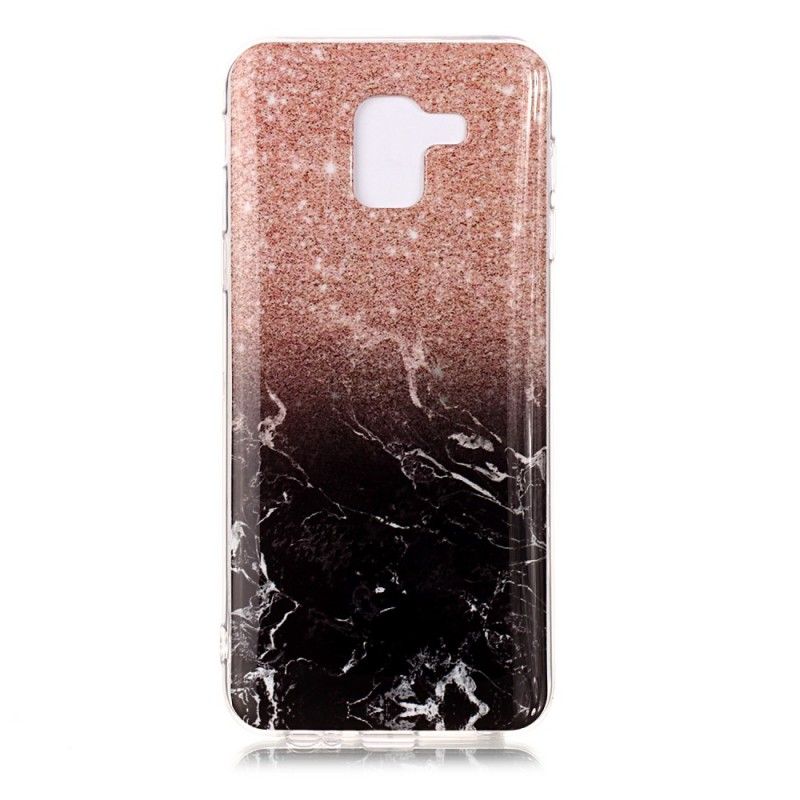 Cover Samsung Galaxy J6 Sort Marmorglitter Beskyttelse