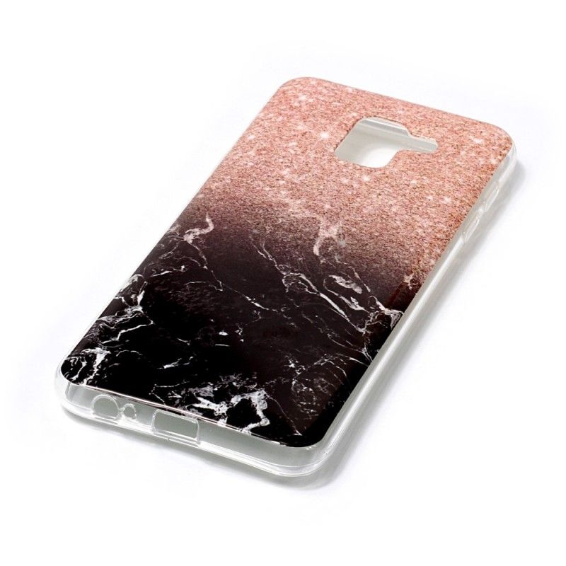 Cover Samsung Galaxy J6 Sort Marmorglitter Beskyttelse