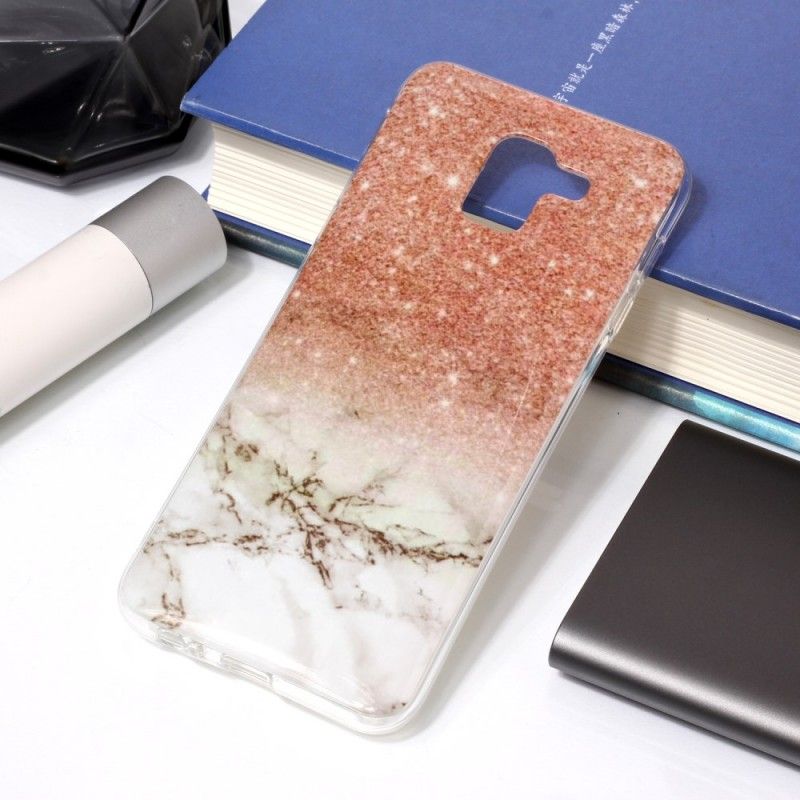 Cover Samsung Galaxy J6 Sort Marmorglitter Beskyttelse