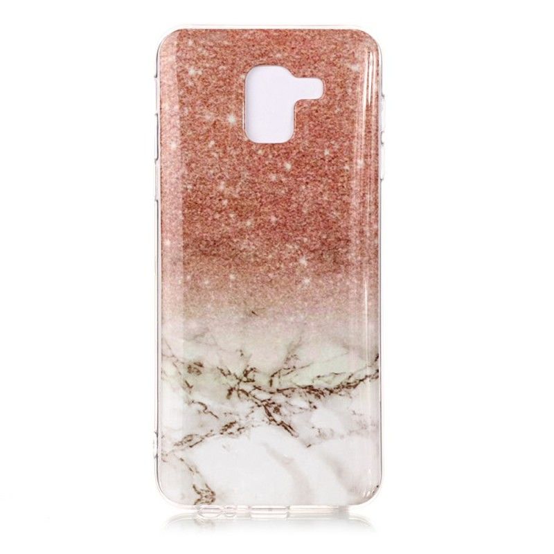 Cover Samsung Galaxy J6 Sort Marmorglitter Beskyttelse