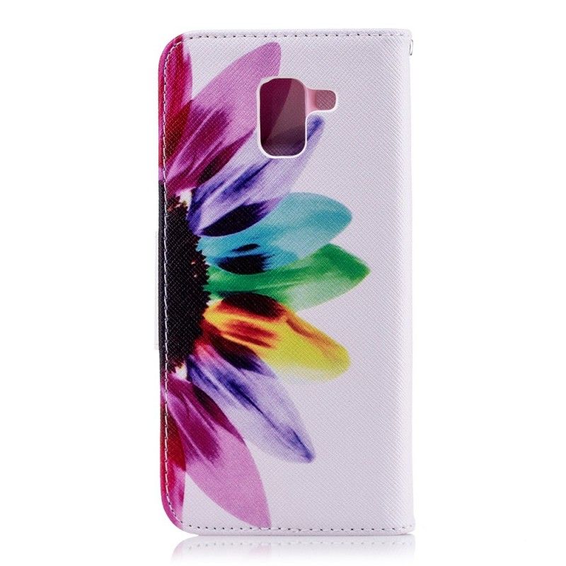 Flip Cover Læder Samsung Galaxy J6 Akvarelblomst