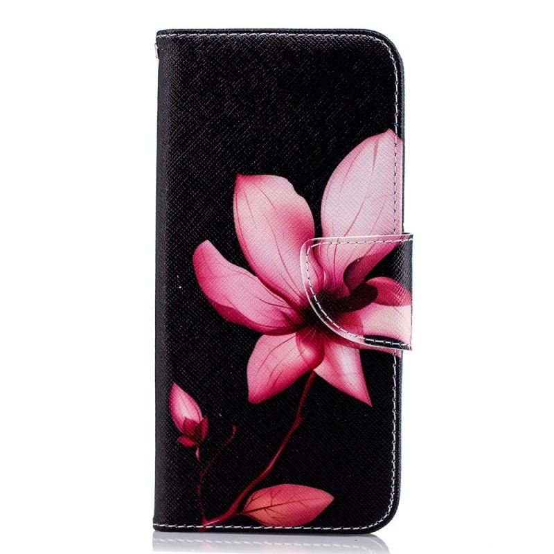 Flip Cover Læder Samsung Galaxy J6 Lyserød Blomst Original