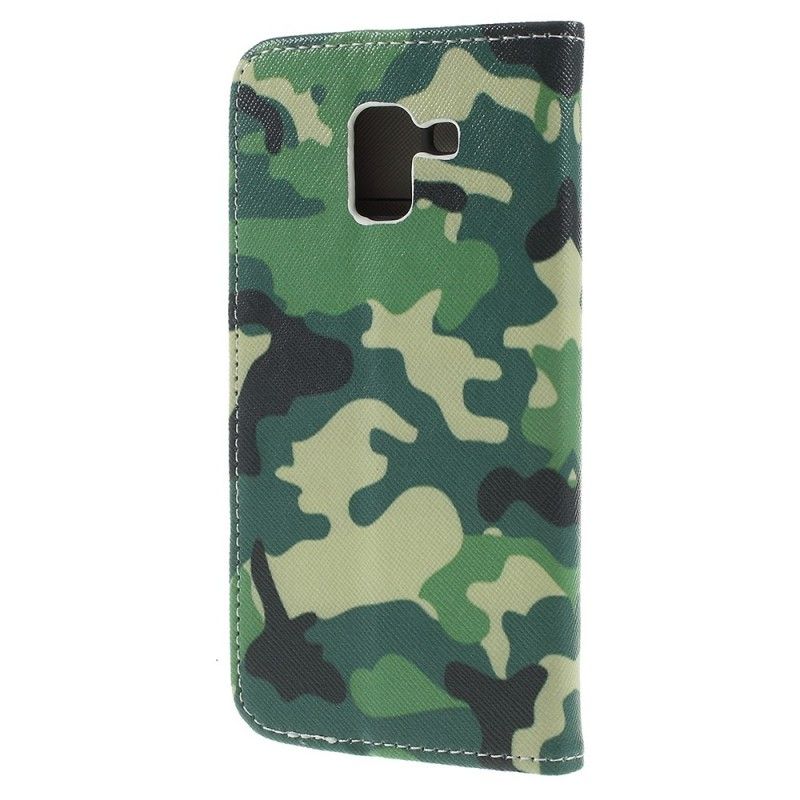 Flip Cover Læder Samsung Galaxy J6 Militær Camouflage Beskyttelse