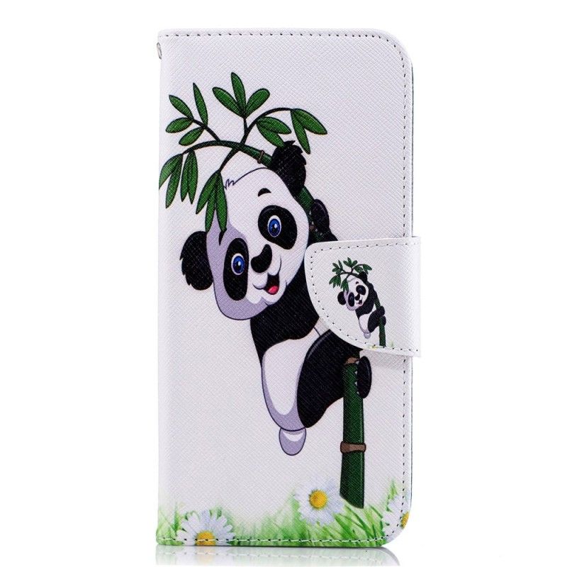 Flip Cover Læder Samsung Galaxy J6 Panda På Bambus