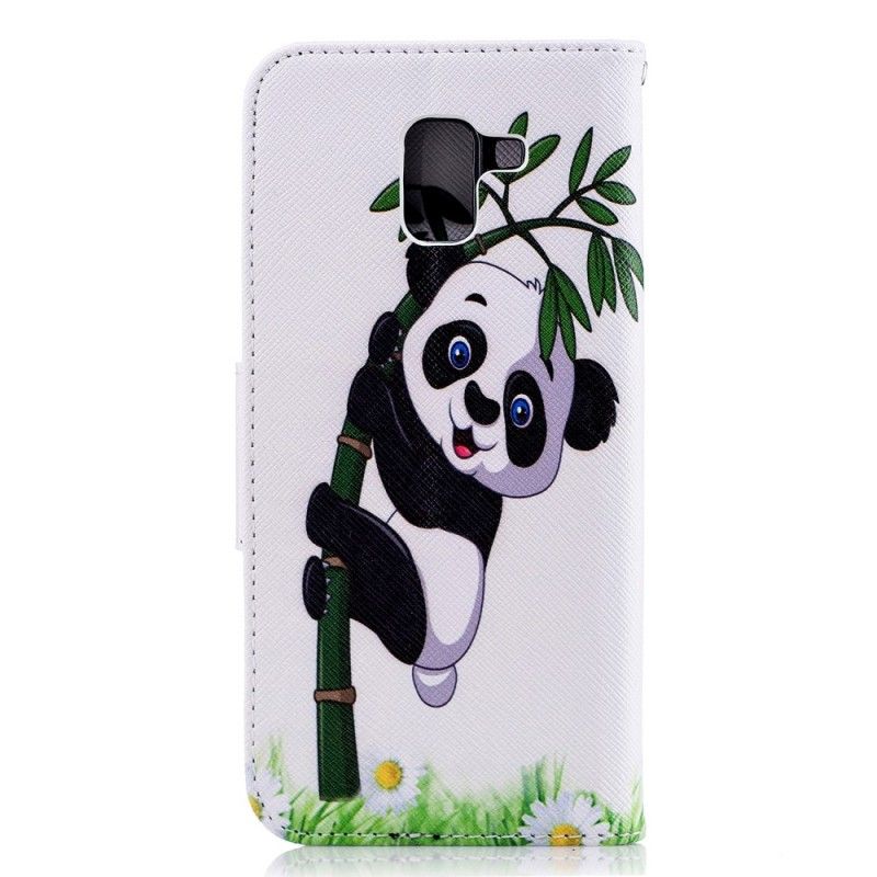 Flip Cover Læder Samsung Galaxy J6 Panda På Bambus