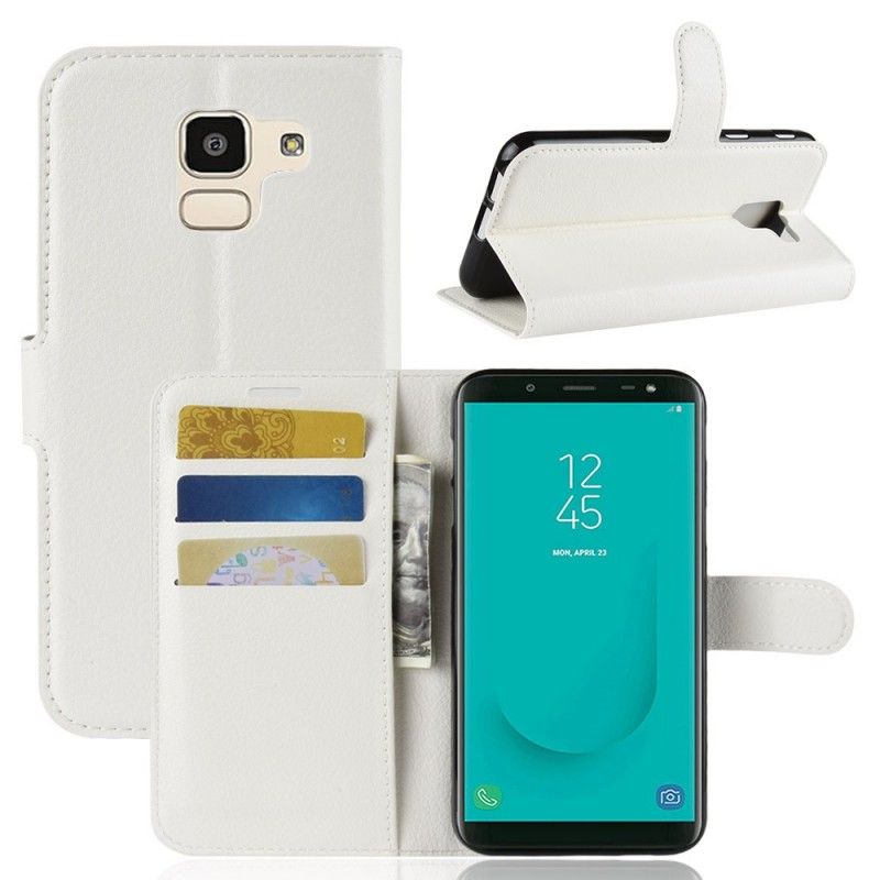 Flip Cover Læder Samsung Galaxy J6 Sort Klassisk