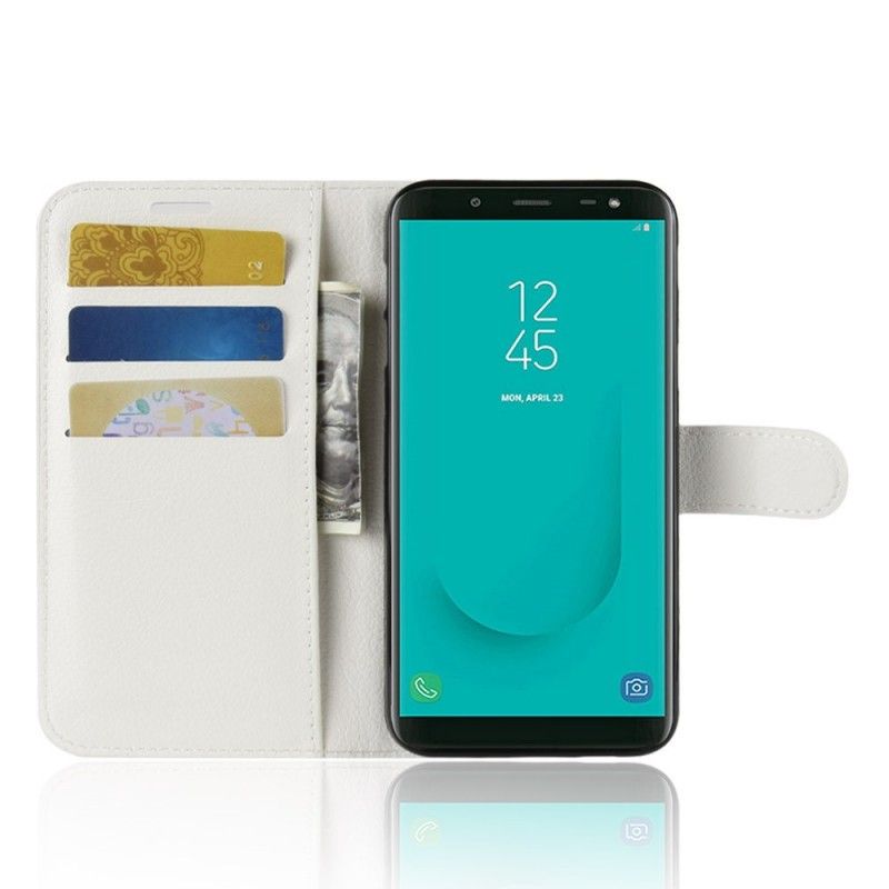 Flip Cover Læder Samsung Galaxy J6 Sort Klassisk