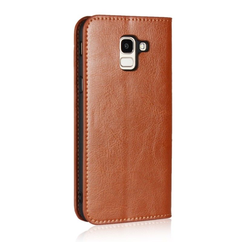 Læder Cover for Samsung Galaxy J6 Sort Gammelt Kunstlæder