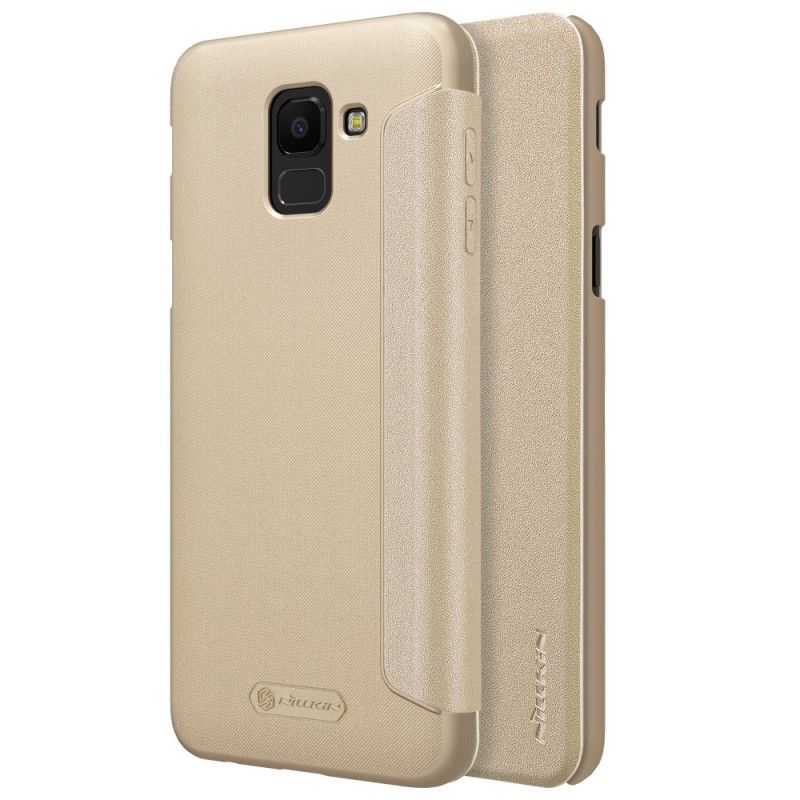 Læder Cover for Samsung Galaxy J6 Sort Nillkin