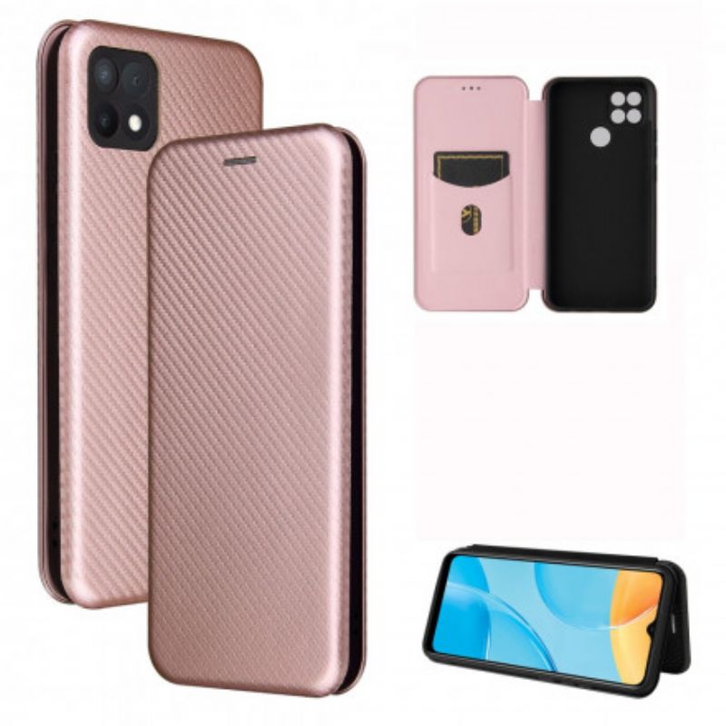 Flip Cover Oppo A15 Farvet Carbon Silikone