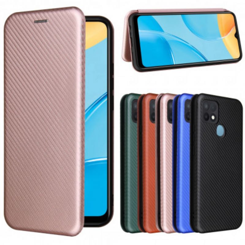 Flip Cover Oppo A15 Farvet Carbon Silikone