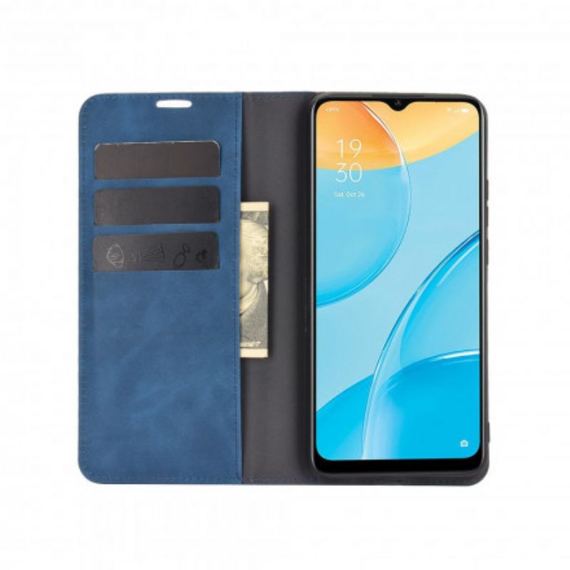 Flip Cover Oppo A15 Silkeblødt Lædereffekt