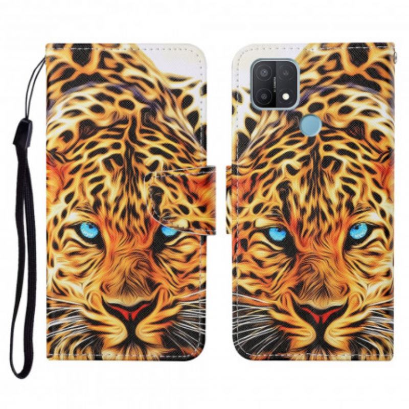 Flip Cover Til Oppo A15 Tiger Med Snor