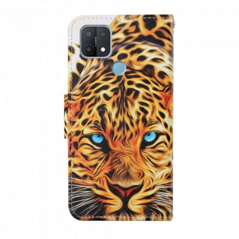 Flip Cover Til Oppo A15 Tiger Med Snor