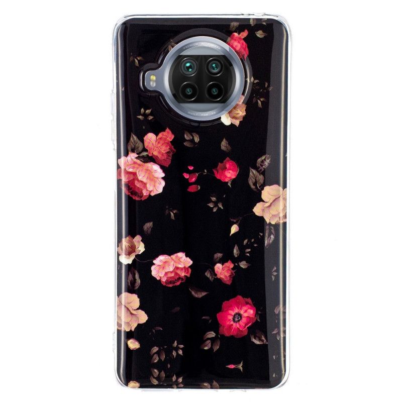 Cover Xiaomi Mi 10T Lite 5G / Redmi Note 9 Pro 5G Grå Fluorescerende Blomster Beskyttelse