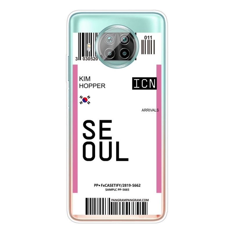 Cover Xiaomi Mi 10T Lite 5G / Redmi Note 9 Pro 5G Magenta Boardingkort Til Seoul