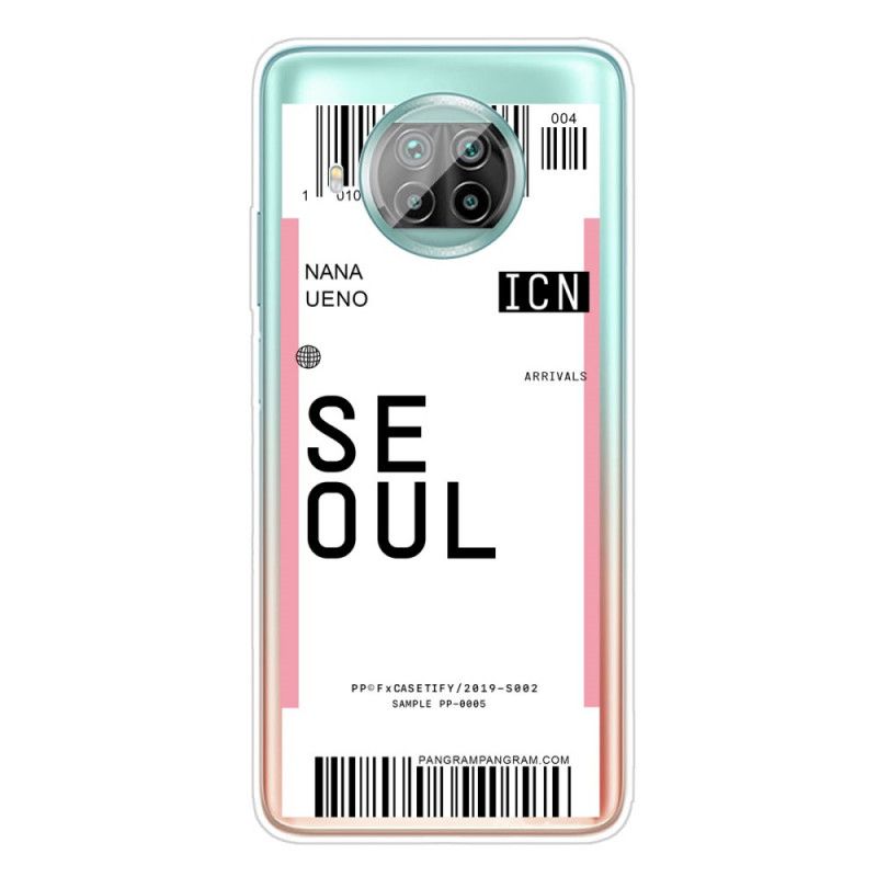 Cover Xiaomi Mi 10T Lite 5G / Redmi Note 9 Pro 5G Magenta Boardingkort Til Seoul