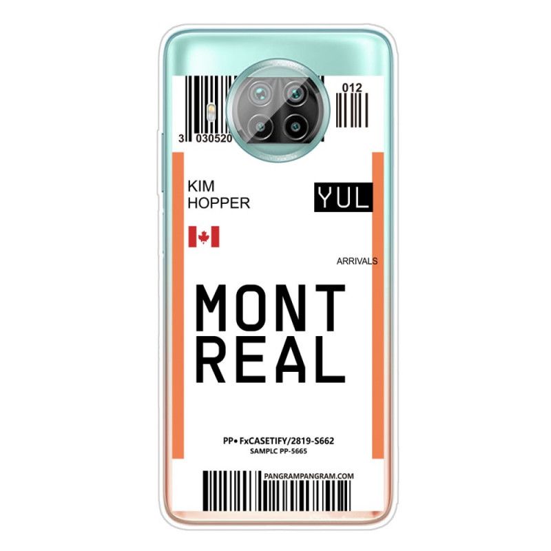 Cover Xiaomi Mi 10T Lite 5G / Redmi Note 9 Pro 5G Mobilcover Boardingkort Til Montreal