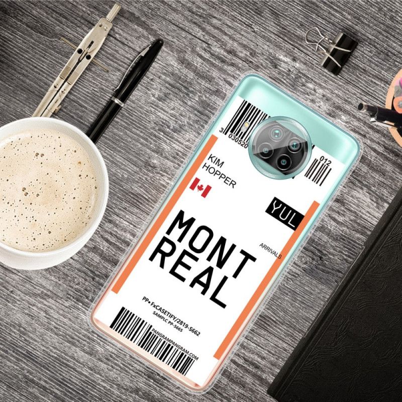 Cover Xiaomi Mi 10T Lite 5G / Redmi Note 9 Pro 5G Mobilcover Boardingkort Til Montreal