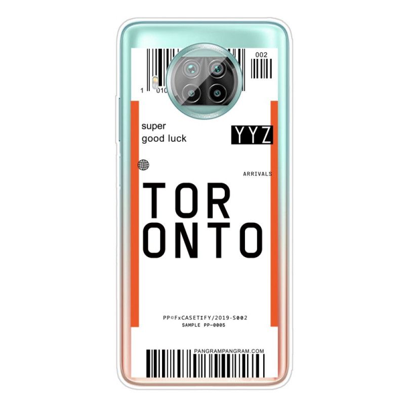 Cover Xiaomi Mi 10T Lite 5G / Redmi Note 9 Pro 5G Mobilcover Boardingkort Til Toronto