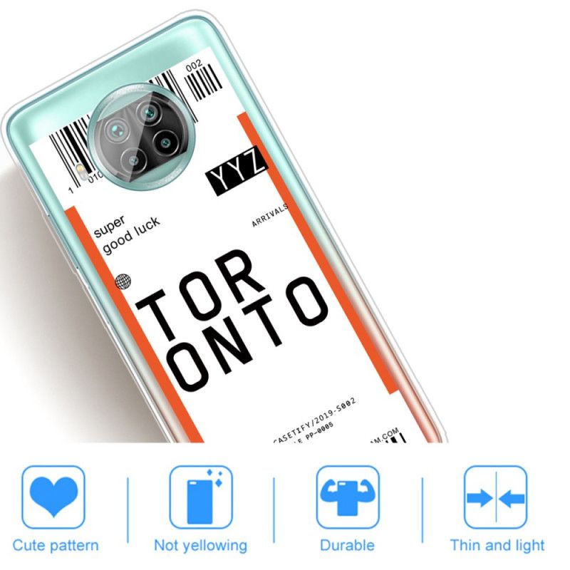 Cover Xiaomi Mi 10T Lite 5G / Redmi Note 9 Pro 5G Mobilcover Boardingkort Til Toronto