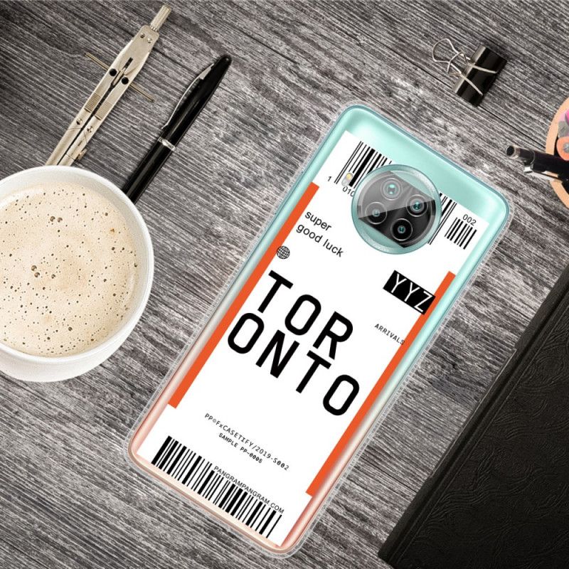 Cover Xiaomi Mi 10T Lite 5G / Redmi Note 9 Pro 5G Mobilcover Boardingkort Til Toronto