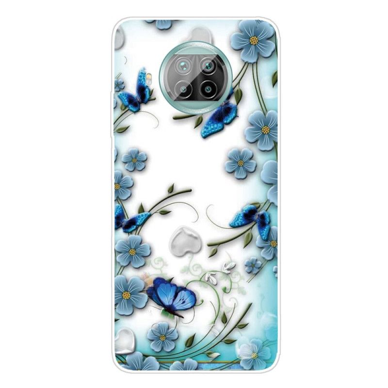 Cover Xiaomi Mi 10T Lite 5G / Redmi Note 9 Pro 5G Mobilcover Sommerfugle Og Blomster