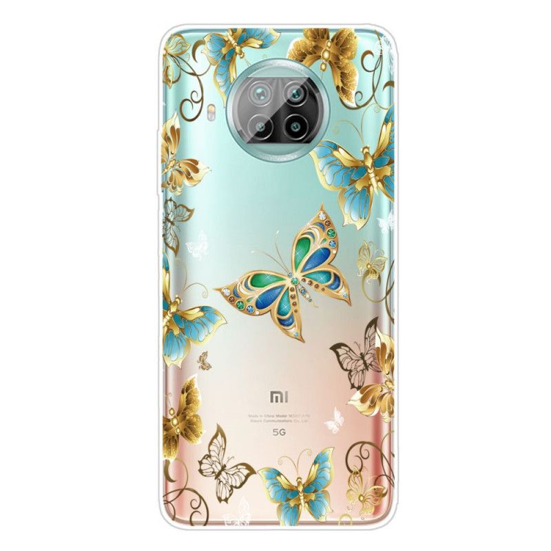 Cover Xiaomi Mi 10T Lite 5G / Redmi Note 9 Pro 5G Mørkeblå Sommerfuglflyvning