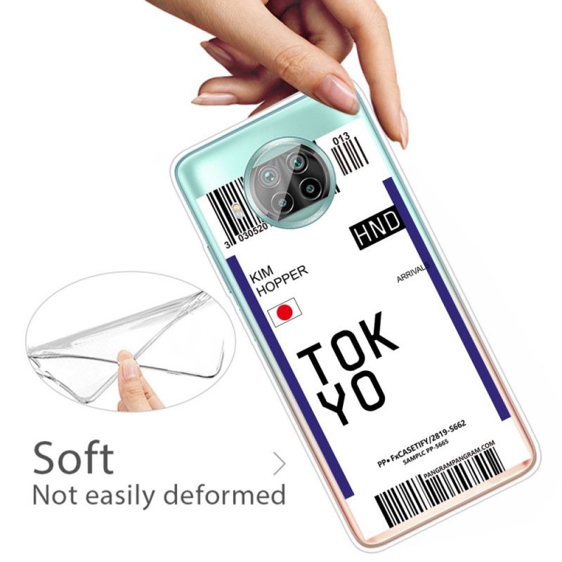 Cover Xiaomi Mi 10T Lite 5G / Redmi Note 9 Pro 5G Sort Boardingkort Tokyo