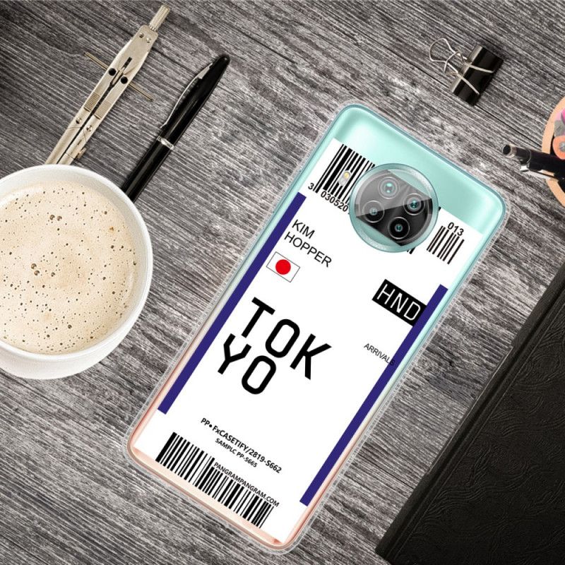 Cover Xiaomi Mi 10T Lite 5G / Redmi Note 9 Pro 5G Sort Boardingkort Tokyo