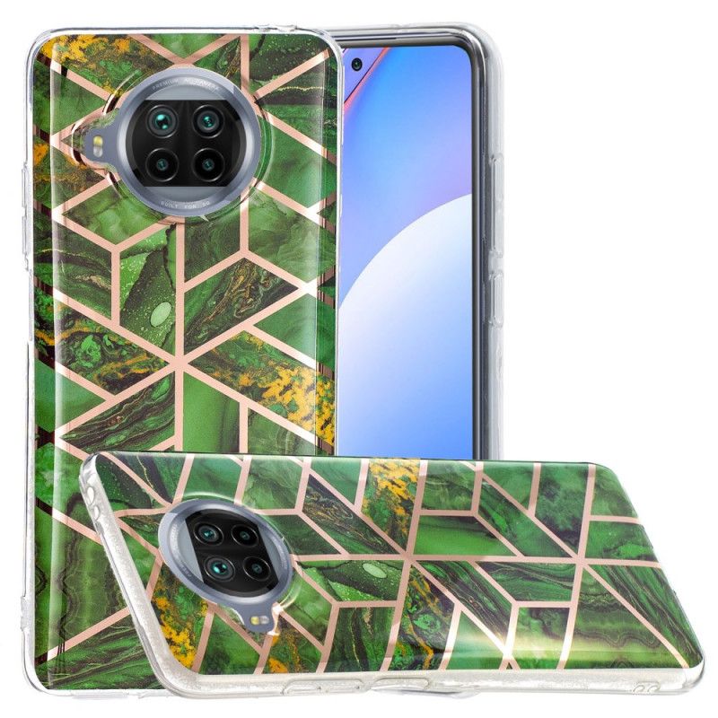 Cover Xiaomi Mi 10T Lite 5G / Redmi Note 9 Pro 5G Sort Marmor Med Geometri