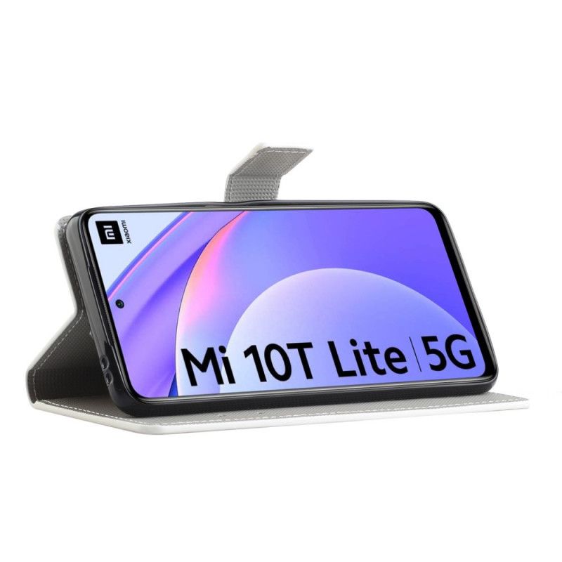 Flip Cover Læder for Xiaomi Mi 10T Lite 5G / Redmi Note 9 Pro 5G Blå Sommerfugl