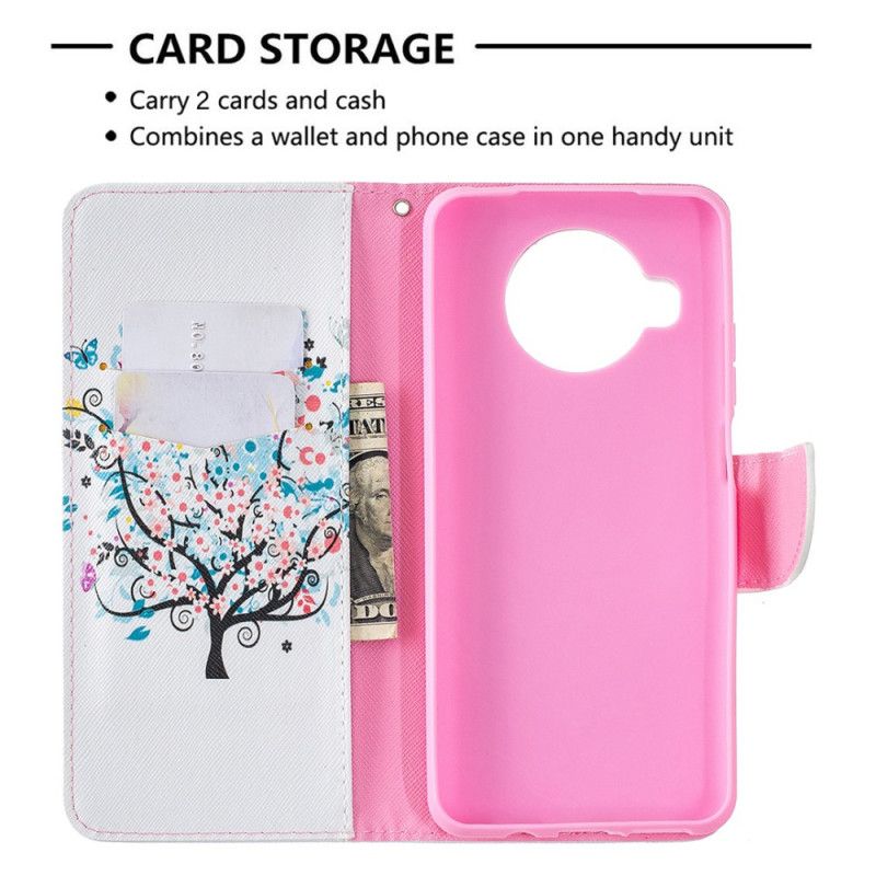 Flip Cover Læder for Xiaomi Mi 10T Lite 5G / Redmi Note 9 Pro 5G Blomstret Træ