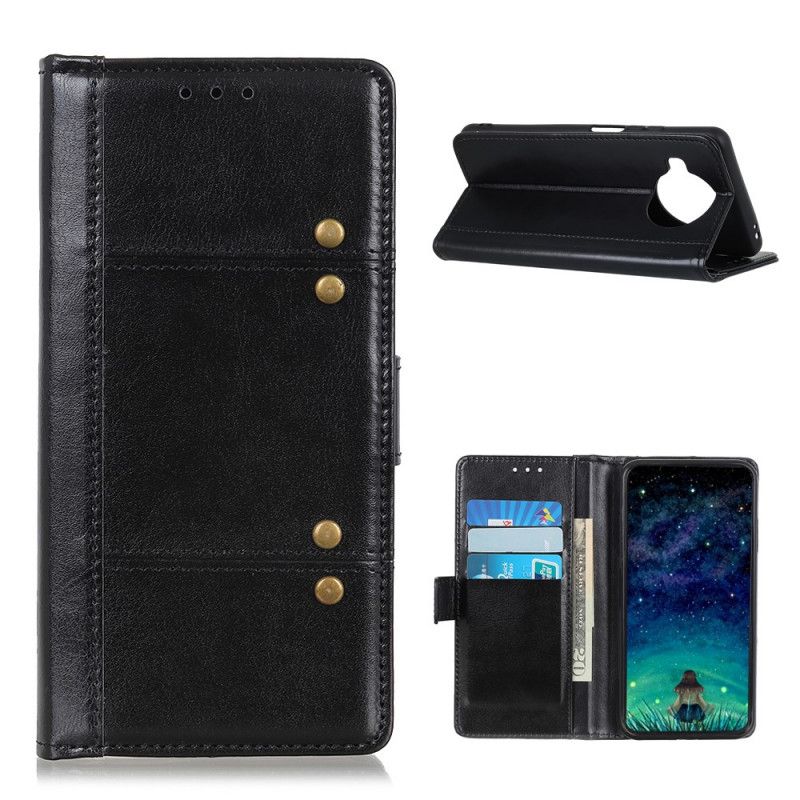 Flip Cover Læder for Xiaomi Mi 10T Lite 5G / Redmi Note 9 Pro 5G Sort Antik Lædereffekt