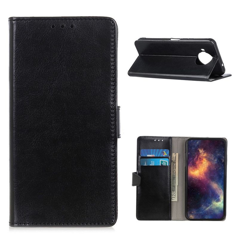 Flip Cover Læder for Xiaomi Mi 10T Lite 5G / Redmi Note 9 Pro 5G Sort Skinnende Lædereffekt