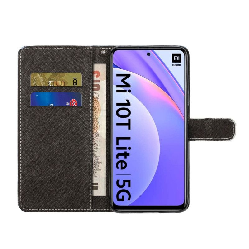 Flip Cover Læder for Xiaomi Mi 10T Lite 5G / Redmi Note 9 Pro 5G Sorte Katteøjne