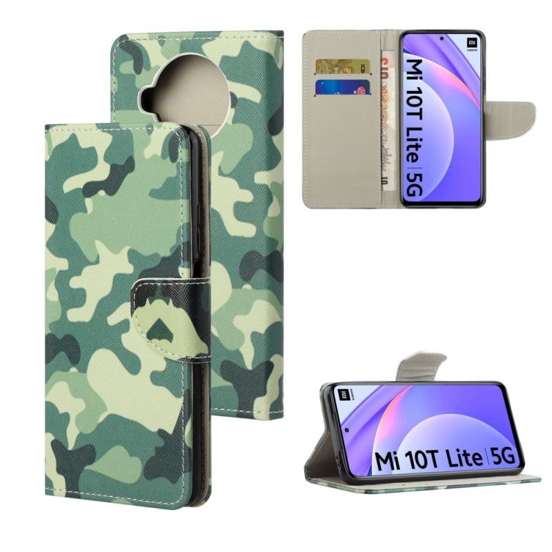 Flip Cover Læder Xiaomi Mi 10T Lite 5G / Redmi Note 9 Pro 5G Camouflage Beskyttelse