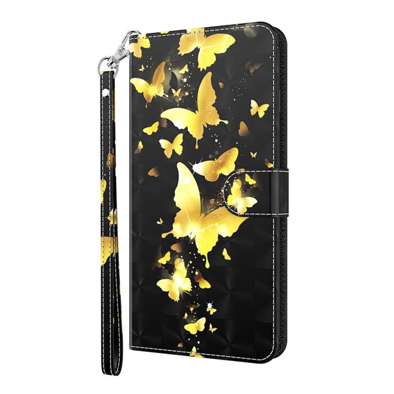 Flip Cover Læder Xiaomi Mi 10T Lite 5G / Redmi Note 9 Pro 5G Gule Sommerfugle