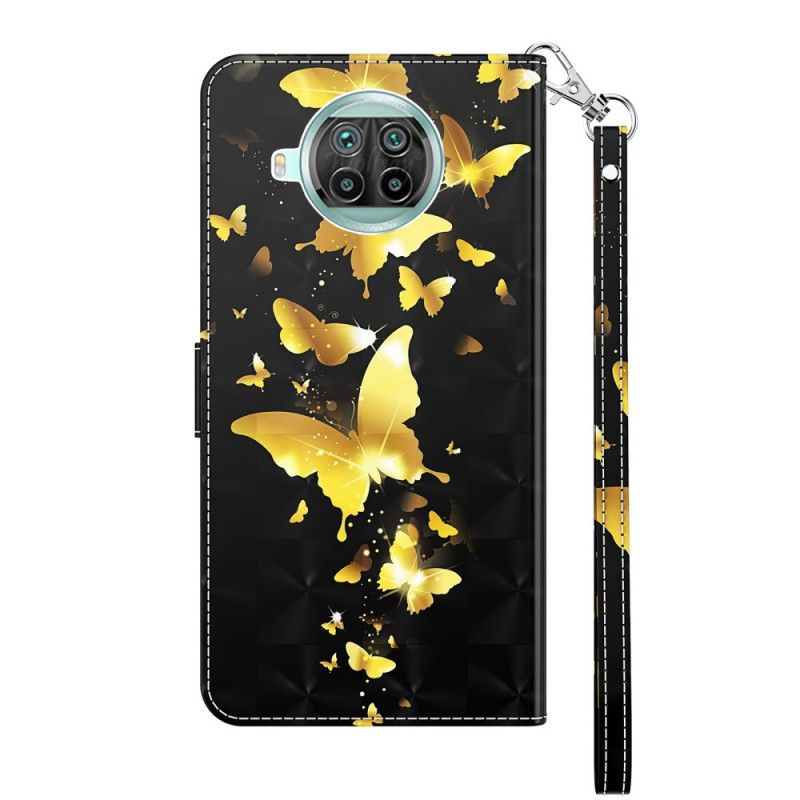 Flip Cover Læder Xiaomi Mi 10T Lite 5G / Redmi Note 9 Pro 5G Gule Sommerfugle