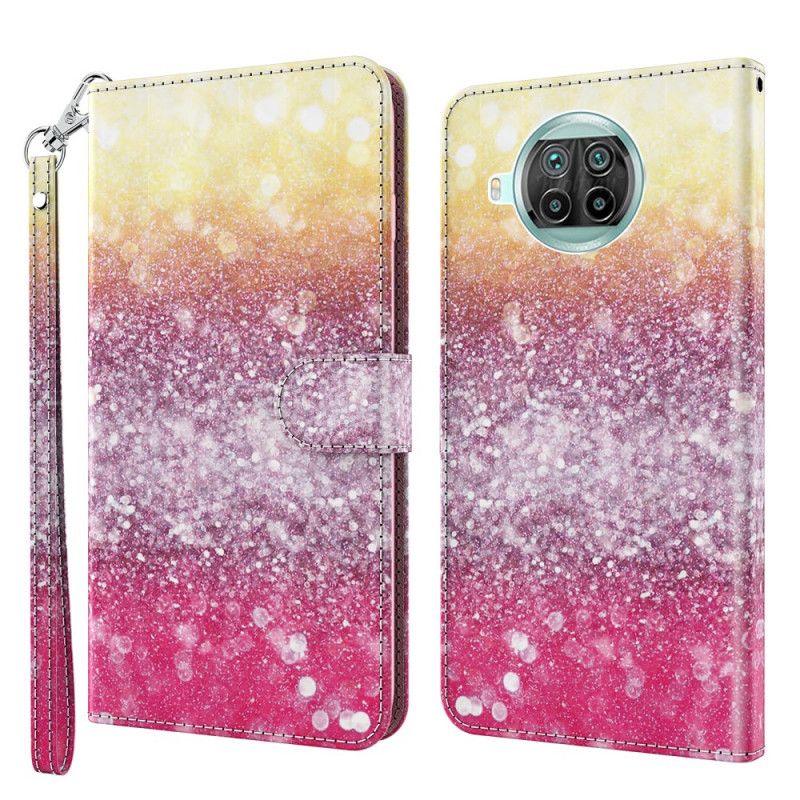 Flip Cover Læder Xiaomi Mi 10T Lite 5G / Redmi Note 9 Pro 5G Magenta Glitter Beskyttelse